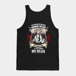 Proud Padre Dad Birthday Fistbump Hijo Hija Father Day Tank Top